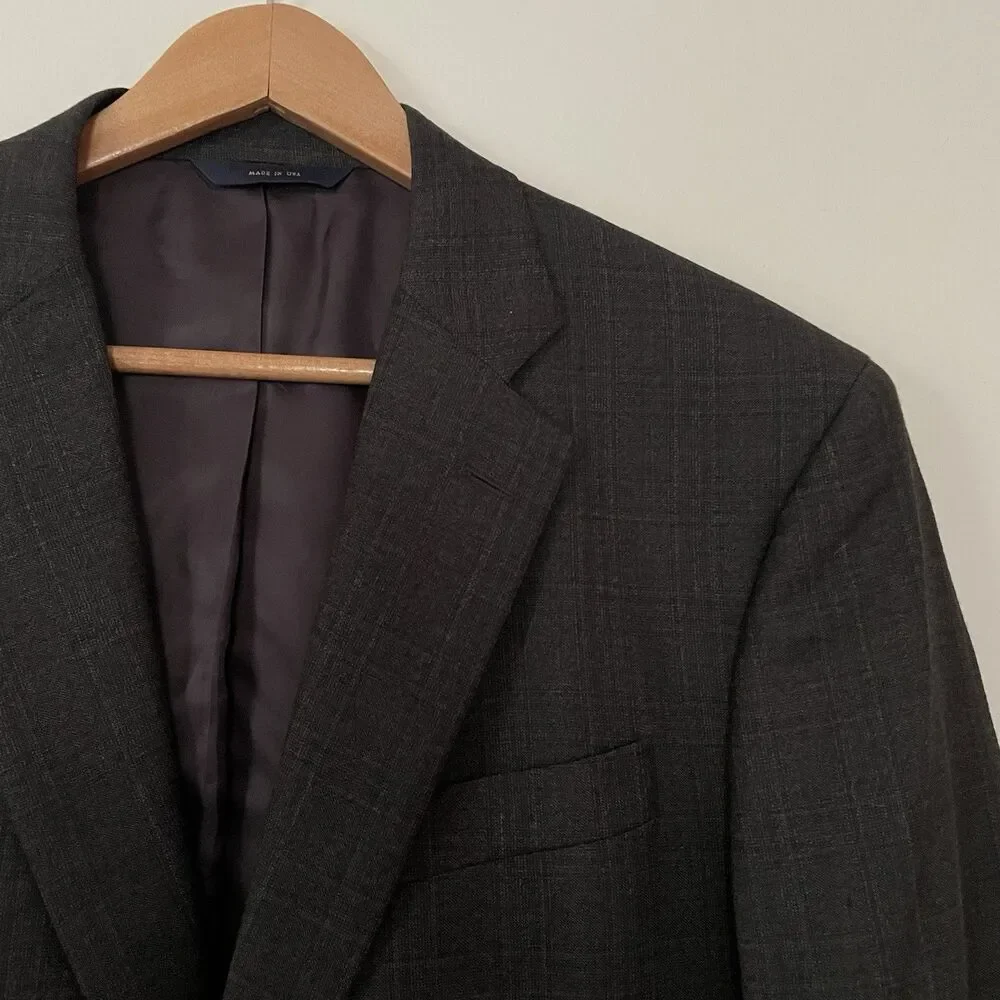 Brooks Brothers Makers 1818 Madison Sport Coat Blazer 42L 36W Gray Saxxon Wool